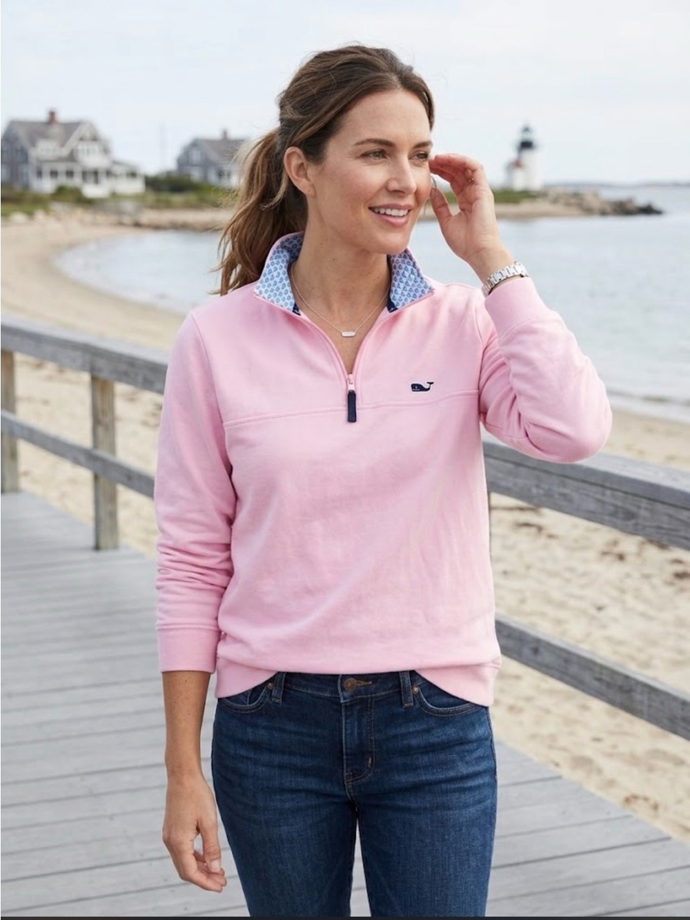 Vineyard Vines light Pink half zip Women’s long sleeve top Sz plus 3X target